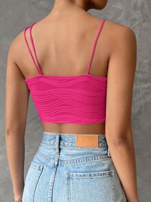 SHEIN Privé Áo nữ Bất đối xứng màu trơn Giải trí - Màu Hồng Tươi - Xem 2