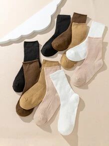 5雙素色中筒襪 - 彩色 - 查看 2