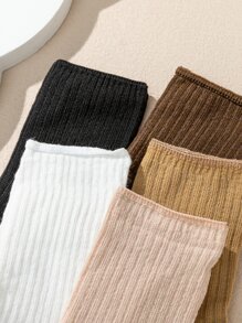 5雙素色中筒襪 - 彩色 - 查看 3