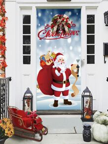 Christmas Santa Claus Pattern Door Sticker - Multicolor - View 2