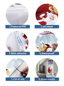 Christmas Santa Claus Pattern Door Sticker - Multicolor - View 7