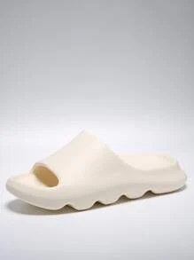 男士極簡風格單帶拖鞋 - 米色 - 查看 3