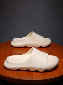 男士極簡風格單帶拖鞋 - 米色 - 查看 5