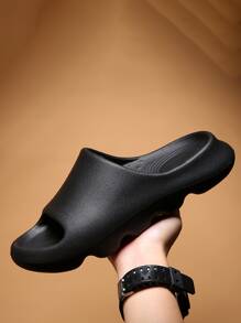 Men Minimalist Single Band Slides - Black - View 3