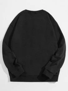 ROMWE MEN Goth Men Skull Print Sweatshirt - Black - View 2