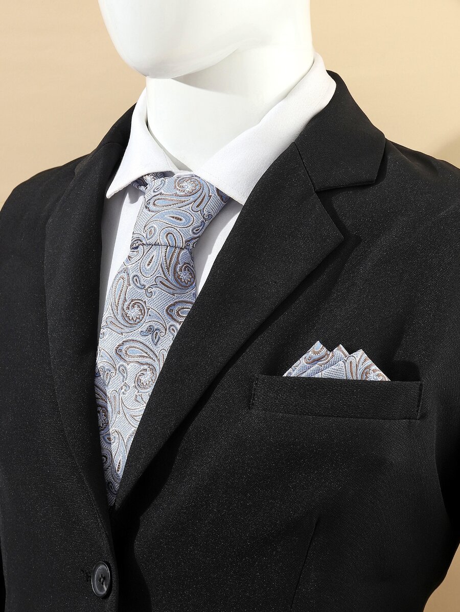 Men Paisley Pattern Tie & Bandana - Multicolor - View 1