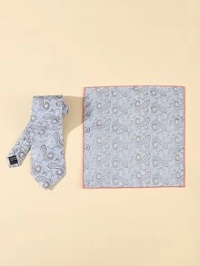 Men Paisley Pattern Tie & Bandana - Multicolor - View 2