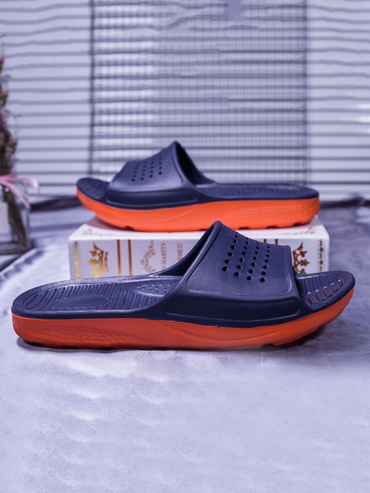 男士鏤空單帶浴室拖鞋 - 藏蓝色 - 查看 8