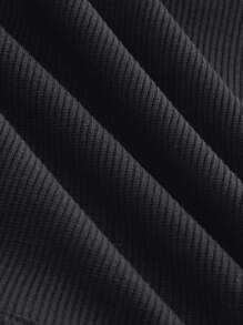 SHEIN MOD Cut Out Grommet Lace Up Front Tee - Black - View 3