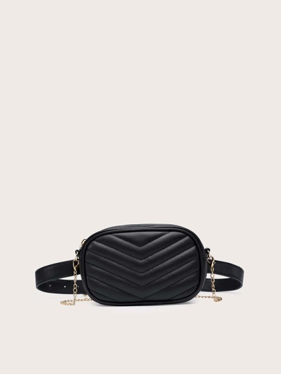 Mini Chevron Quilted Belt Bag, Preppy Bum Bag For The First Day Of School, Western Purse For Women