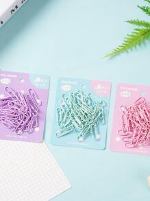 40入組/包隨機辦公室學生塑料塗層回形針3色袖珍回形針用於文件存儲學習工作