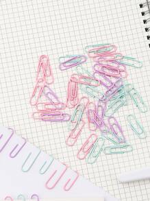 40入組/包隨機辦公室學生塑料塗層回形針3色袖珍回形針用於文件存儲學習工作