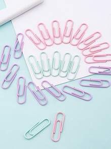 40入組/包隨機辦公室學生塑料塗層回形針3色袖珍回形針用於文件存儲學習工作