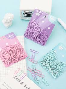 40入組/包隨機辦公室學生塑料塗層回形針3色袖珍回形針用於文件存儲學習工作