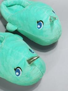 Cartoon Whale Design Novelty Slippers - Mint Green - View 3