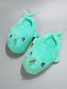 Cartoon Whale Design Novelty Slippers - Mint Green - View 4