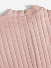 SHEIN EZwear Mock Neck Rib-knit Unitard Romper - Baby Pink - View 5