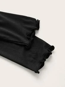 SHEIN ICON Sweetheart Neck Ruched Asymmetrical Hem Tee - Black - View 4