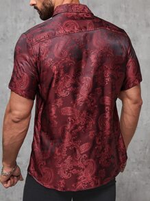 Manfinity AFTRDRK 男士佩斯利提花襯衫