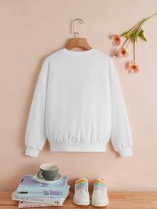 SHEIN 女童（大）衛衣 - 白色 - 查看 2