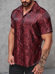 Manfinity AFTRDRK 男士佩斯利提花襯衫