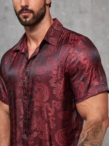 Manfinity AFTRDRK 男士佩斯利提花襯衫