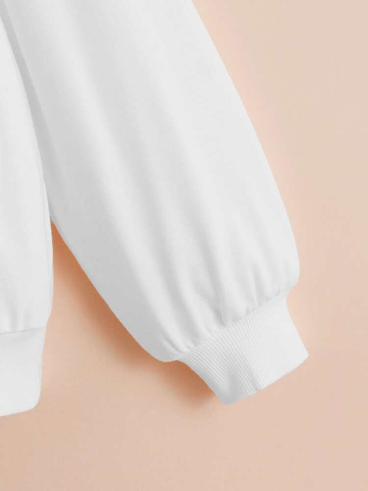 SHEIN Áo Len Con gái - trắng - Xem 3