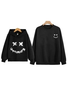 Tween Boy 1pc Cartoon Graphic Sweatshirt - Black - View 5