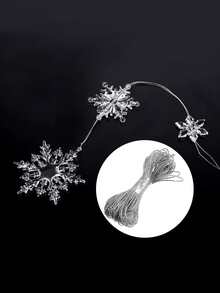 9 piezas Colgante de pared transparente copo de nieve & 1 pieza Cuerda - transparente - Ver 5