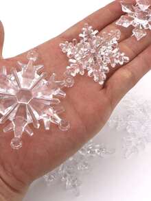 9 piezas Colgante de pared transparente copo de nieve & 1 pieza Cuerda - transparente - Ver 6