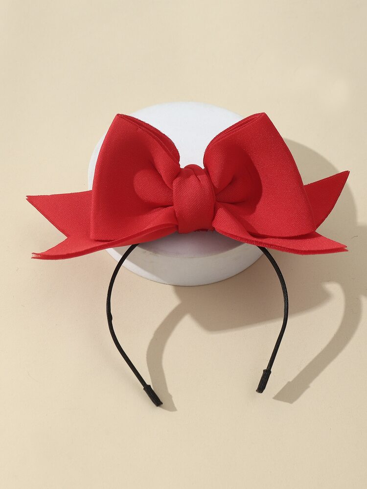 Bow Decor Pet Headband - Red - View 5