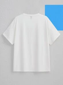 Tay Mills 大碼卡通圖案落肩T恤 - 白色 - 查看 2