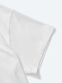 Tay Mills 大碼卡通圖案落肩T恤 - 白色 - 查看 6