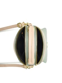 Mini Dome Bag Contrast Binding Metal Decor - Green - View 6