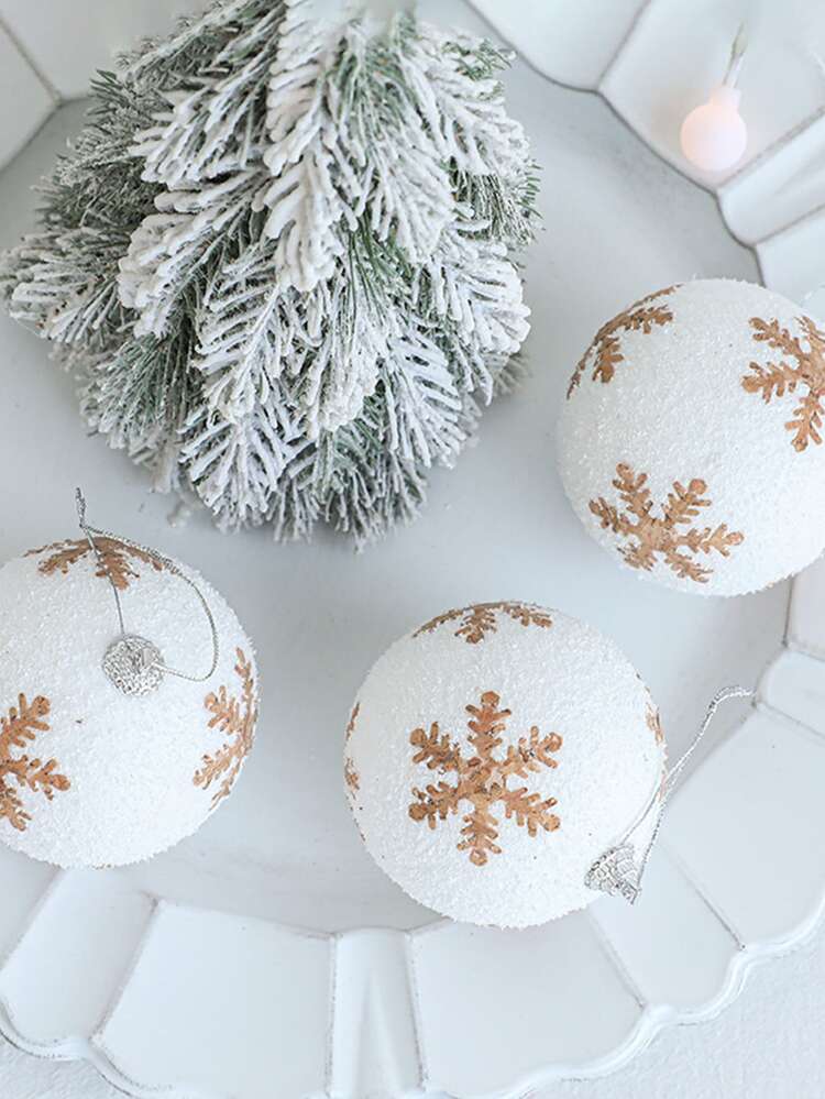 1入組聖誕雪花圖案球裝飾用品 - 彩色 - 查看 2