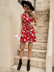 SHEIN LUNE Polka Dot Print Dress