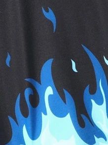 Tween Girl Butterfly & Fire Print Sweatshirt - Black - View 5