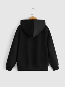 SHEIN Tween Boy Reflective Graphic Print Sweatshirt - Black - View 2