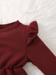 Toddler Girls Ruffle Trim High Low Hem Tee & Trousers - Multicolor - View 5