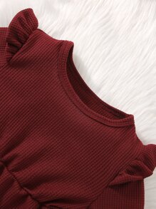 Toddler Girls Ruffle Trim High Low Hem Tee & Trousers - Multicolor - View 6