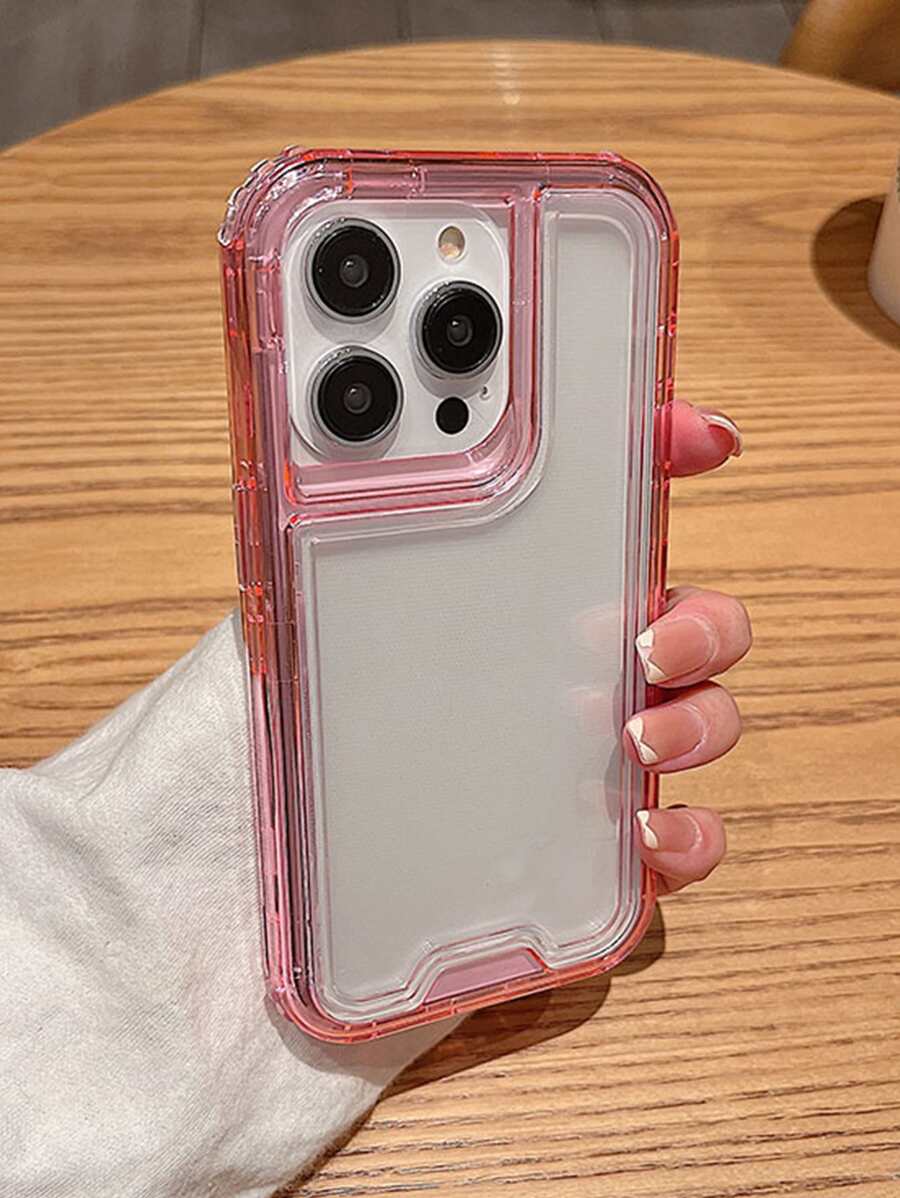 粉色防摔透明手机壳适用于 iPhone15/15Plus/15Pro/15Promax 防水防震防刮