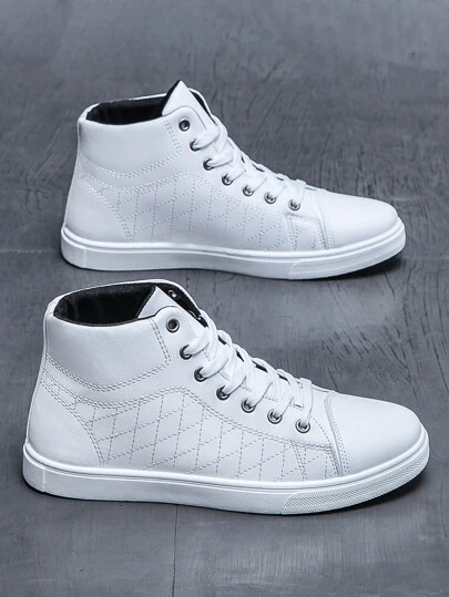 Men's Stylish Simple Comfortable High-Top Casual Sports Sneakers, Slip-Resistant, All-Season, Versatile, Casual And Sports Shoes For Students Valentines, Ideal For Jeans Sports Matching