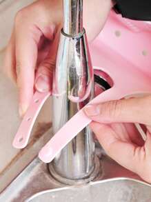 1入組廚房便攜式水槽海綿架架子掛籃擱板籃排水袋過濾器整理器浴室存儲小工具工具 - 粉色 - 查看 5