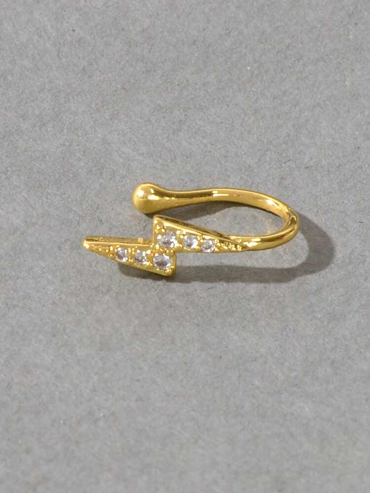 Dellgoo Cuff de nariz con decoración de rayos de diamantes de imitación simple y elegante, sin necesidad de perforación, clip falso para mujeres y niñas - Amarillo Oro - Añade 2