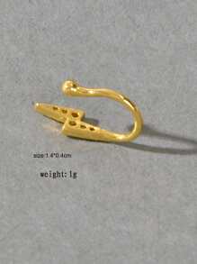 Dellgoo 簡約時尚水鑽閃電裝飾鼻夾無需穿孔假夾適合女士和女孩 - 金黃色 - 查看 4