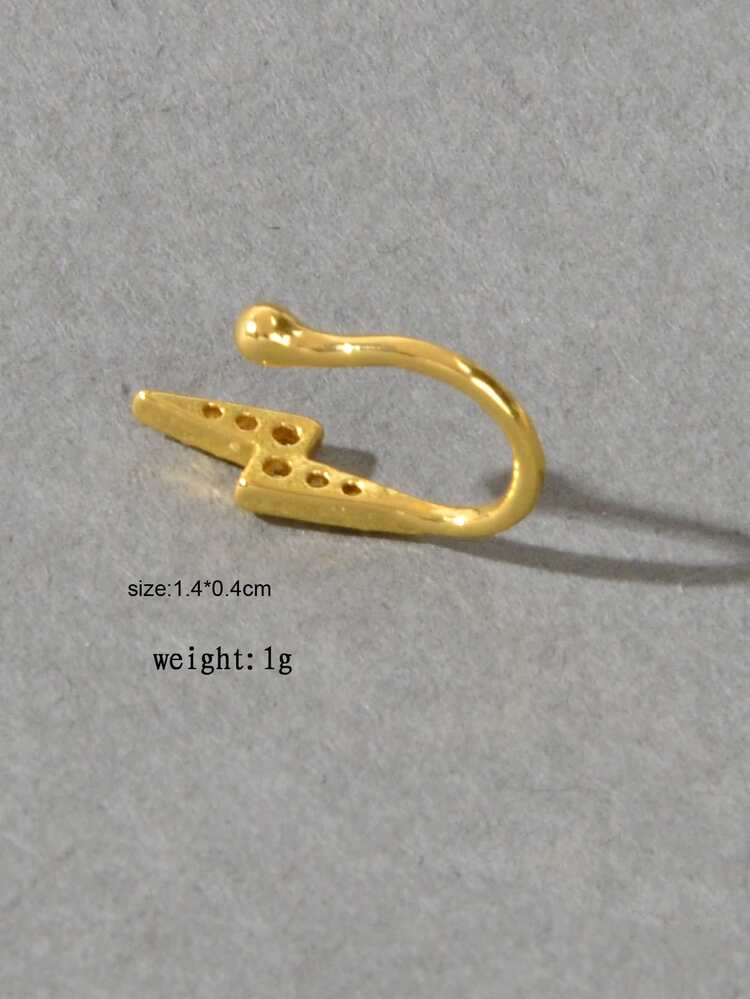 Dellgoo Cuff de nariz con decoración de rayos de diamantes de imitación simple y elegante, sin necesidad de perforación, clip falso para mujeres y niñas - Amarillo Oro - Añade 4