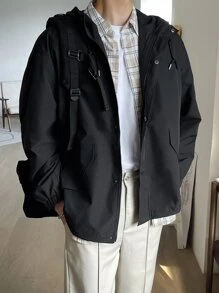 DAZY Hombres Abrigo con capucha con cordón