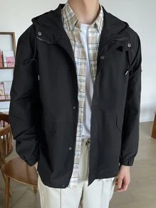 DAZY Hombres Abrigo con capucha con cordón