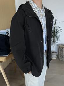 DAZY Hombres Abrigo con capucha con cordón
