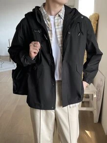 DAZY Hombres Abrigo con capucha con cordón